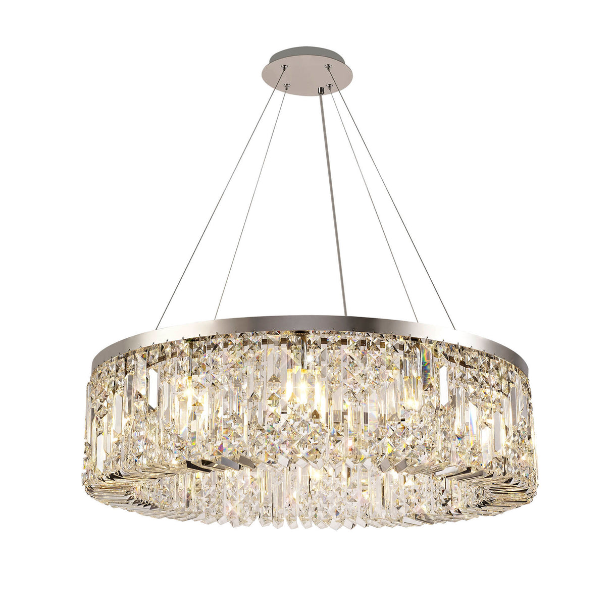 ZOS8087 Zosma Large Pendant 12 Light (16.8kg) in a Polished Chrome Finish and Clear Crystal