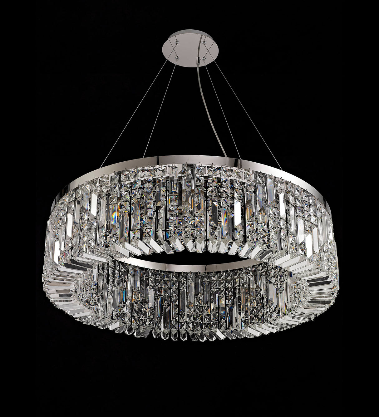 ZOS8087 Zosma Large Pendant 12 Light (16.8kg) in a Polished Chrome Finish and Clear Crystal