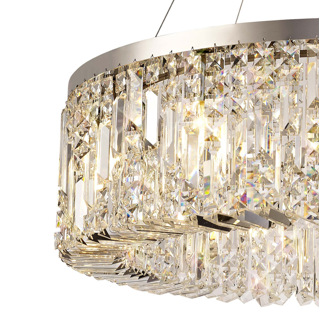 ZOS8087 Zosma Large Pendant 12 Light (16.8kg) in a Polished Chrome Finish and Clear Crystal