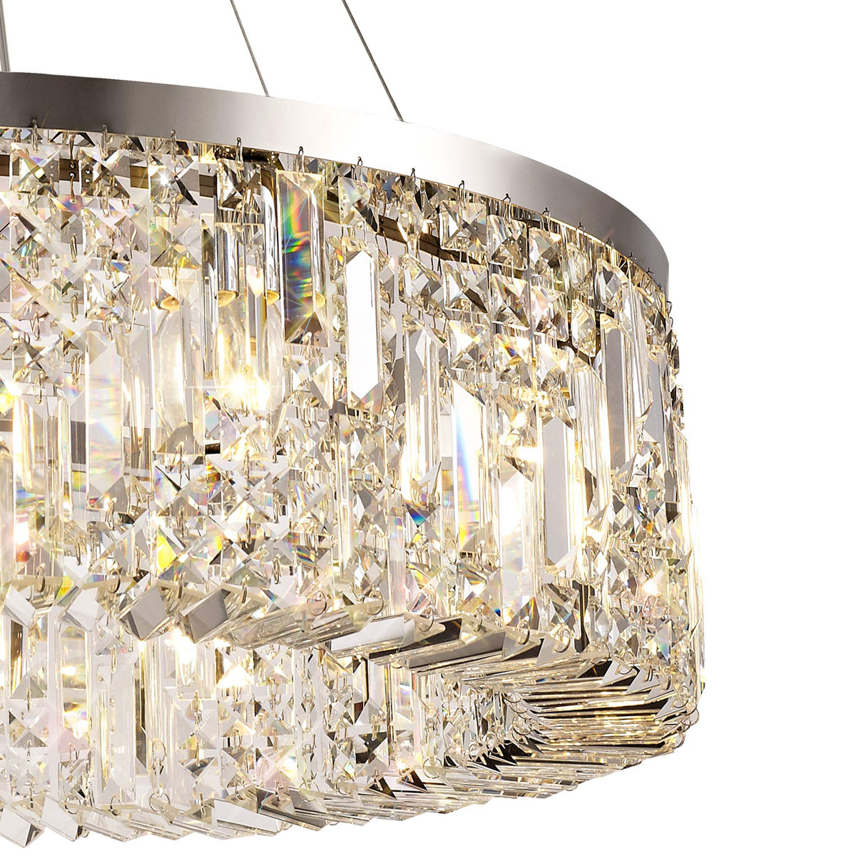 ZOS8087 Zosma Large Pendant 12 Light (16.8kg) in a Polished Chrome Finish and Clear Crystal