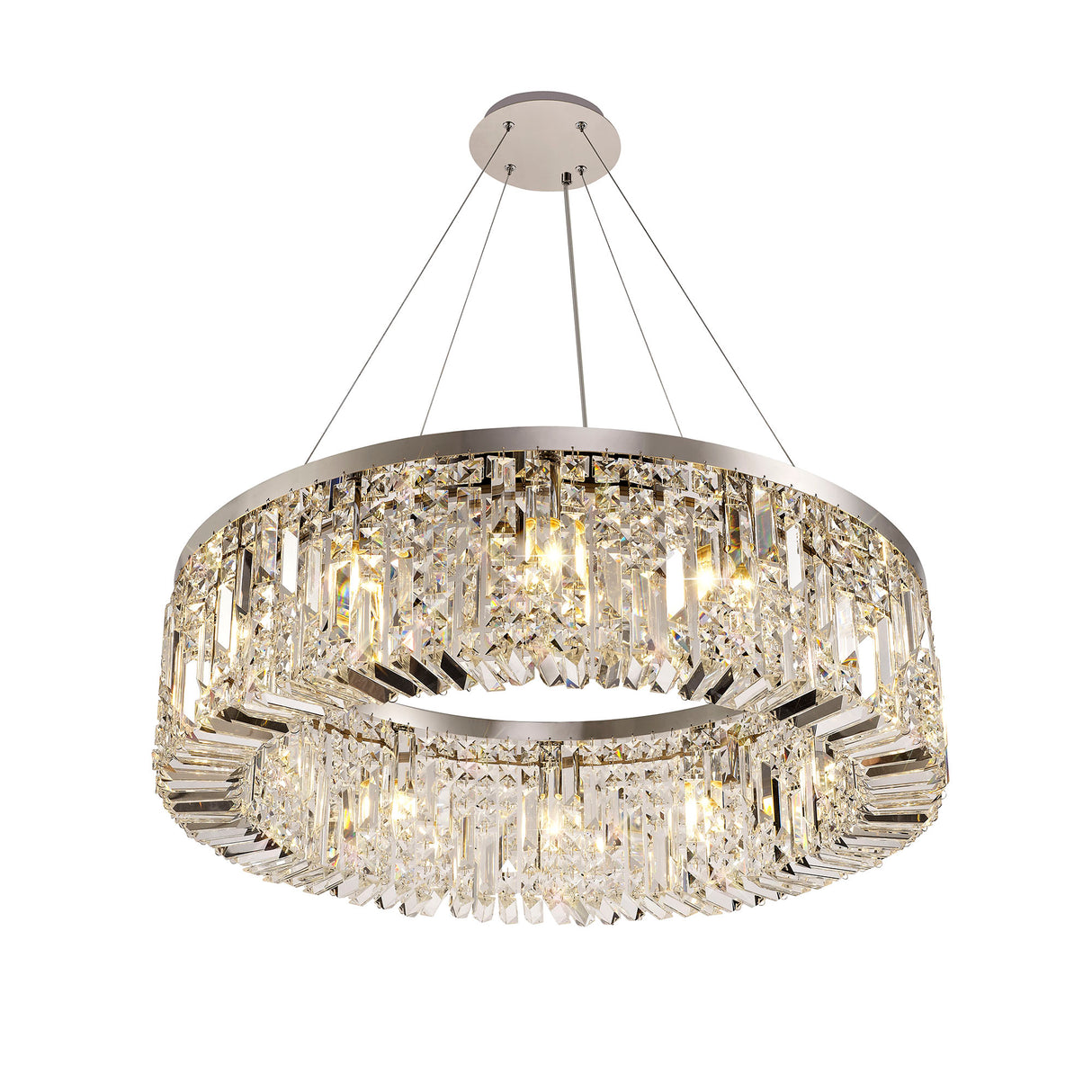 ZOS8087 Zosma Large Pendant 12 Light (16.8kg) in a Polished Chrome Finish and Clear Crystal