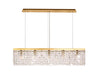 ZOS8187 Zosma Small Linear Pendant 5 Light in a Gold Finish and Clear Crystal