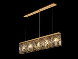 ZOS8187 Zosma Small Linear Pendant 5 Light in a Gold Finish and Clear Crystal