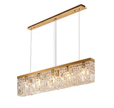 ZOS8187 Zosma Small Linear Pendant 5 Light in a Gold Finish and Clear Crystal