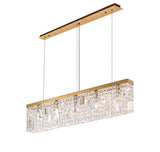 ZOS8187 Zosma Small Linear Pendant 5 Light in a Gold Finish and Clear Crystal