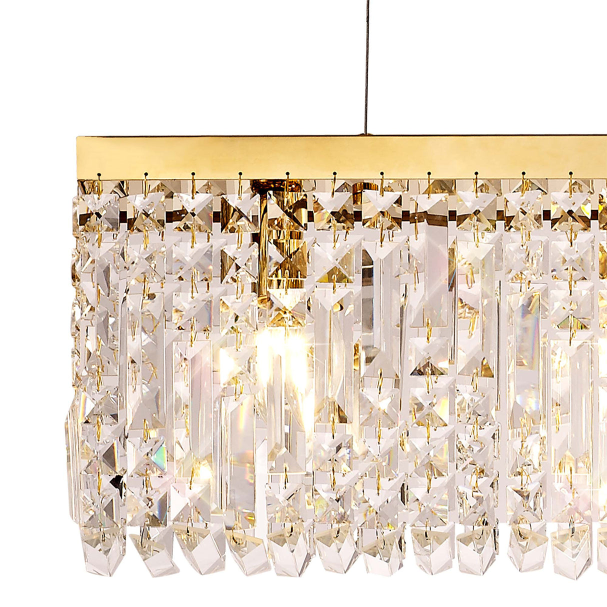 ZOS8187 Zosma Small Linear Pendant 5 Light in a Gold Finish and Clear Crystal