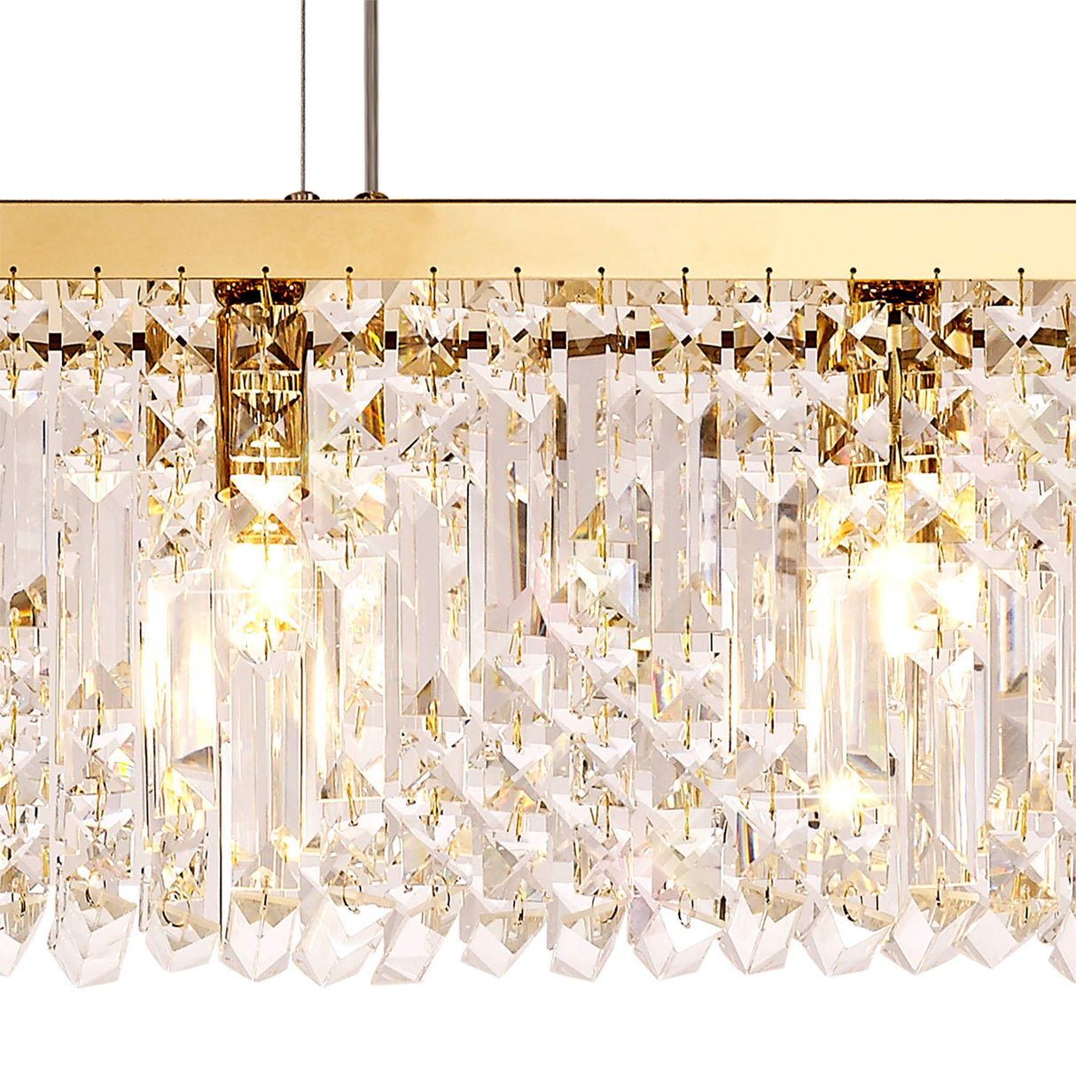 ZOS8187 Zosma Small Linear Pendant 5 Light in a Gold Finish and Clear Crystal