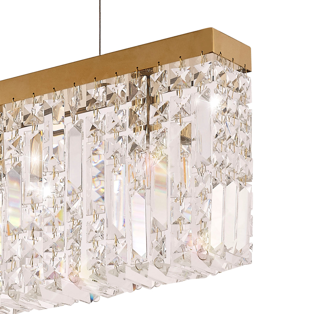 ZOS8187 Zosma Small Linear Pendant 5 Light in a Gold Finish and Clear Crystal