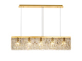 ZOS8187 Zosma Small Linear Pendant 5 Light in a Gold Finish and Clear Crystal