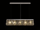 ZOS9087 Zosma Small Linear Pendant 5 Light in a Polished Chrome Finish and Clear Crystal