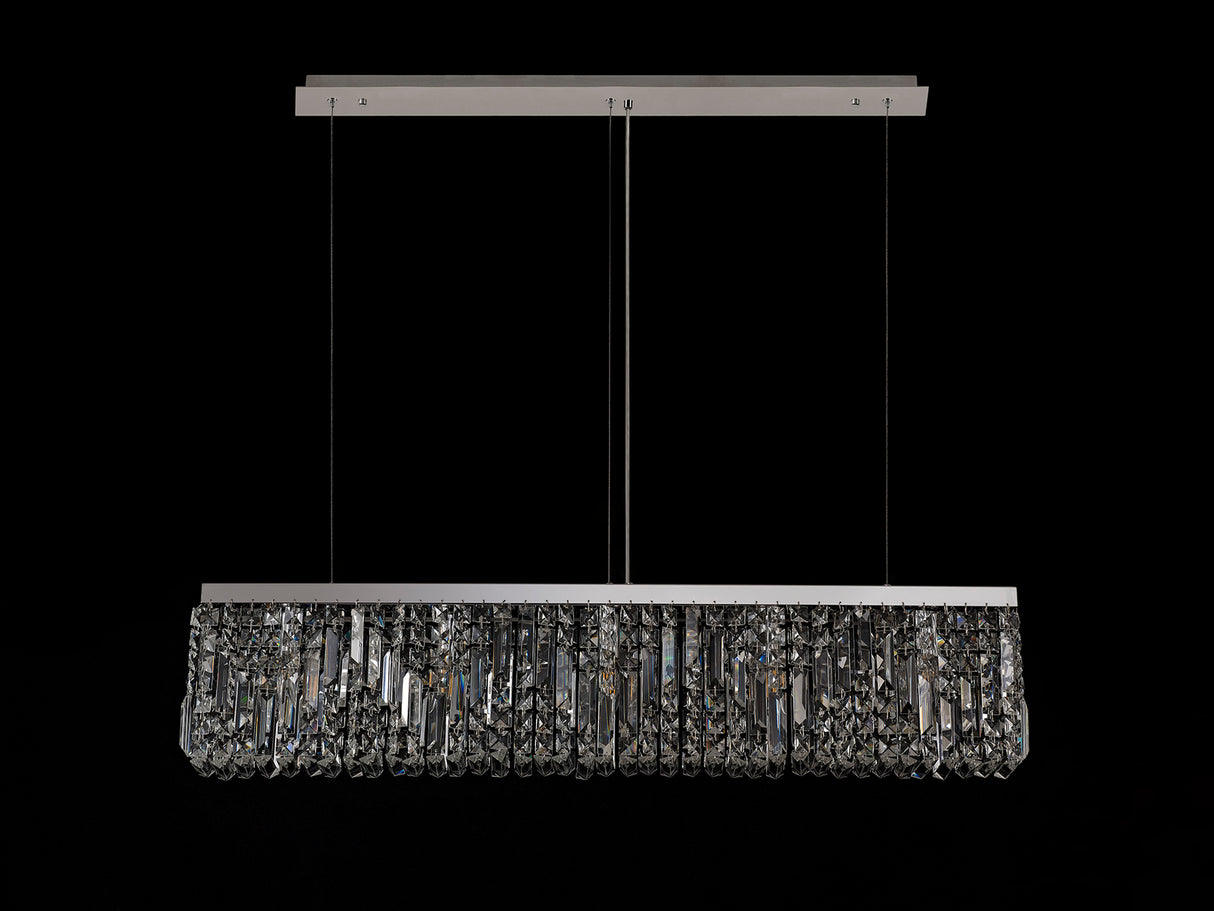 ZOS9087 Zosma Small Linear Pendant 5 Light in a Polished Chrome Finish and Clear Crystal