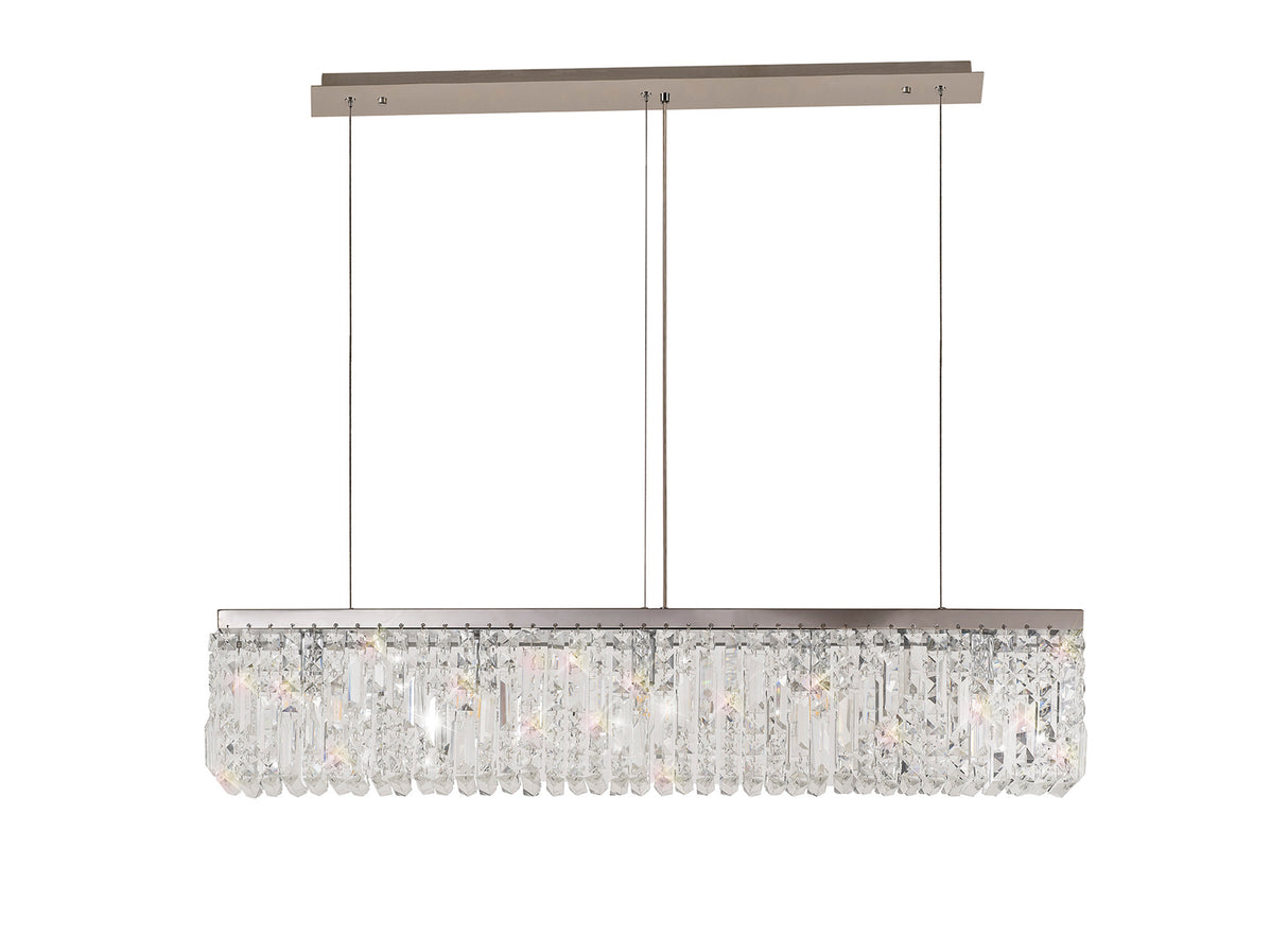 ZOS9087 Zosma Small Linear Pendant 5 Light in a Polished Chrome Finish and Clear Crystal