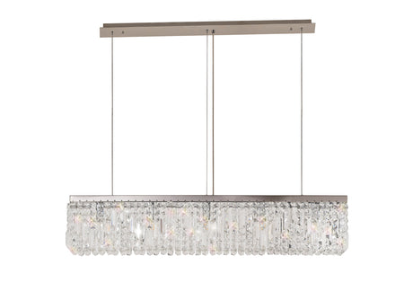 ZOS9087 Zosma Small Linear Pendant 5 Light in a Polished Chrome Finish and Clear Crystal