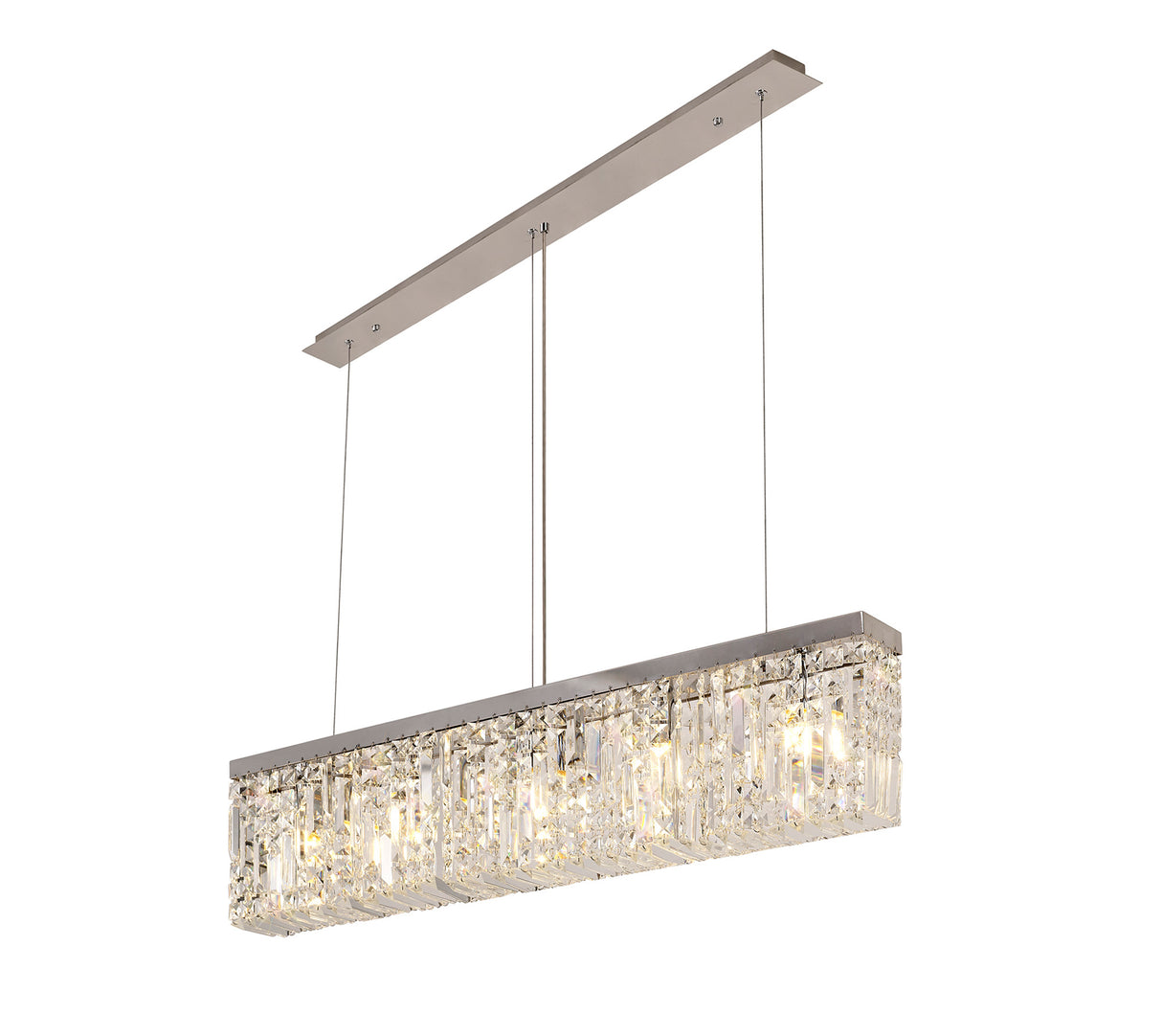 ZOS9087 Zosma Small Linear Pendant 5 Light in a Polished Chrome Finish and Clear Crystal