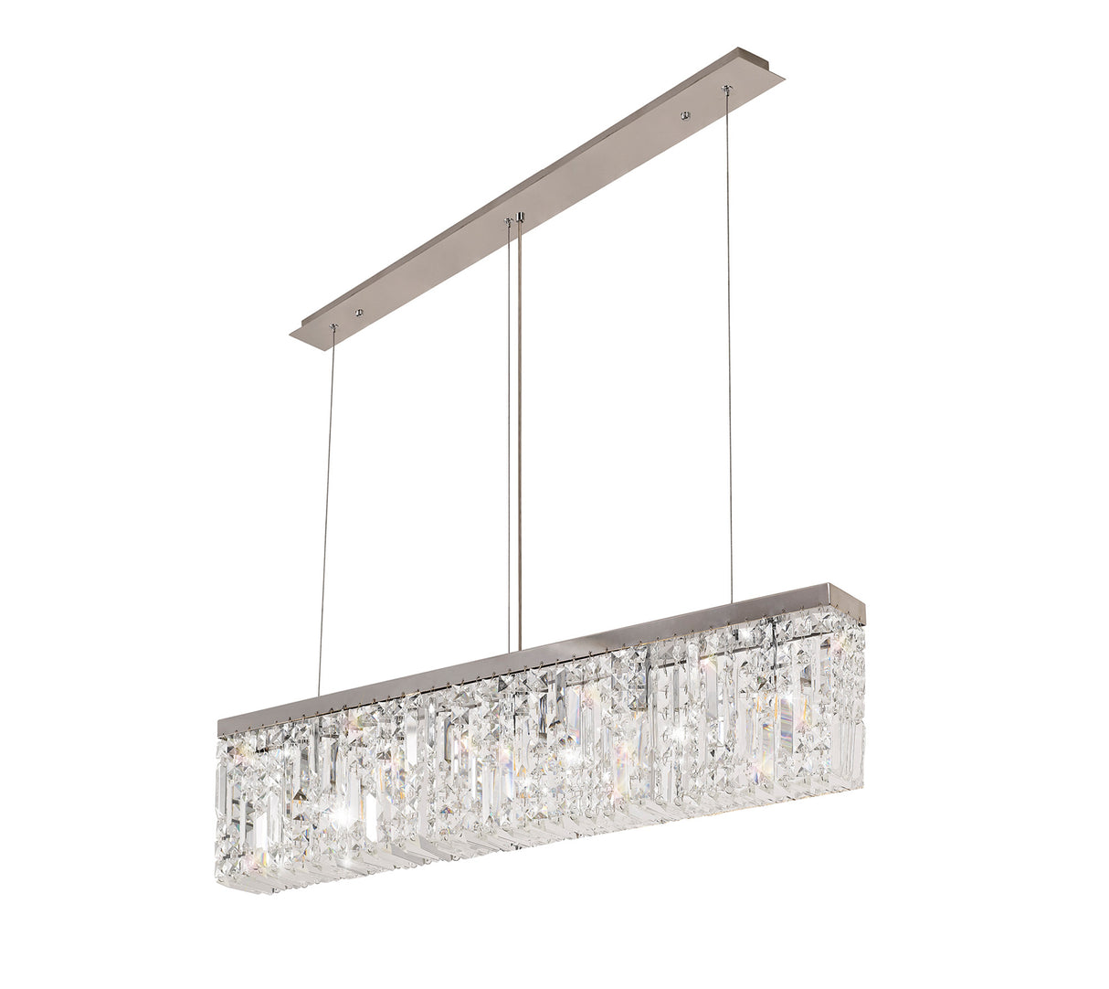 ZOS9087 Zosma Small Linear Pendant 5 Light in a Polished Chrome Finish and Clear Crystal