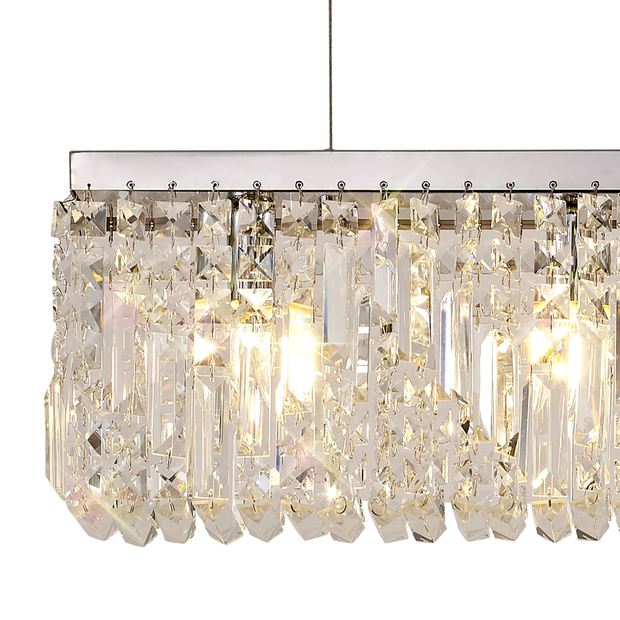 ZOS9087 Zosma Small Linear Pendant 5 Light in a Polished Chrome Finish and Clear Crystal