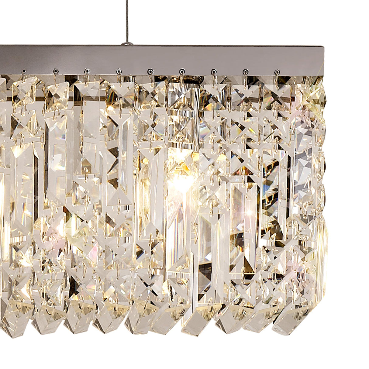 ZOS9087 Zosma Small Linear Pendant 5 Light in a Polished Chrome Finish and Clear Crystal