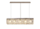 ZOS9087 Zosma Small Linear Pendant 5 Light in a Polished Chrome Finish and Clear Crystal