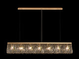 ZOS9187 Zosma Large Linear Pendant 7 Light in a Gold Finish and Clear Crystal