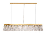 ZOS9187 Zosma Large Linear Pendant 7 Light in a Gold Finish and Clear Crystal