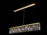 ZOS9187 Zosma Large Linear Pendant 7 Light in a Gold Finish and Clear Crystal