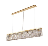 ZOS9187 Zosma Large Linear Pendant 7 Light in a Gold Finish and Clear Crystal