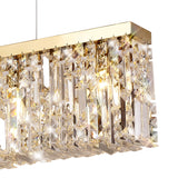 ZOS9187 Zosma Large Linear Pendant 7 Light in a Gold Finish and Clear Crystal